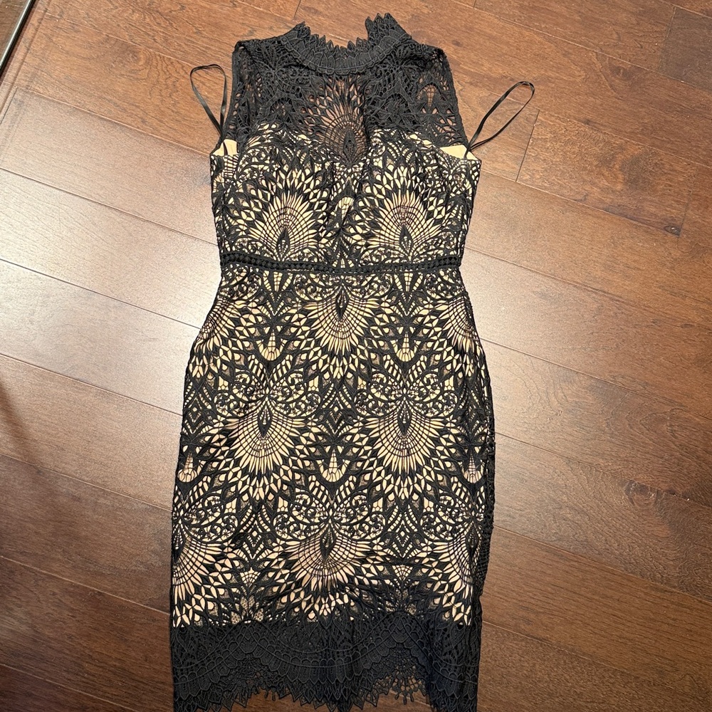 BHLDN Black Lace Wedding Dress